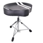 כסא לתופים אופנוע ריפוד שחור לבן MORATTI G-01 BK WH